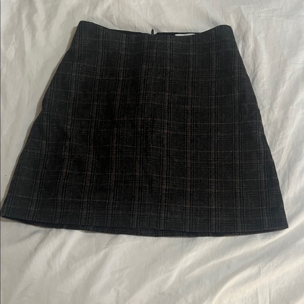 Wilfred Black Plaid A-Line Skirt